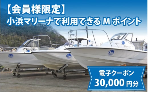 【会員様限定】小浜マリーナで利用できるMポイント30,000円分