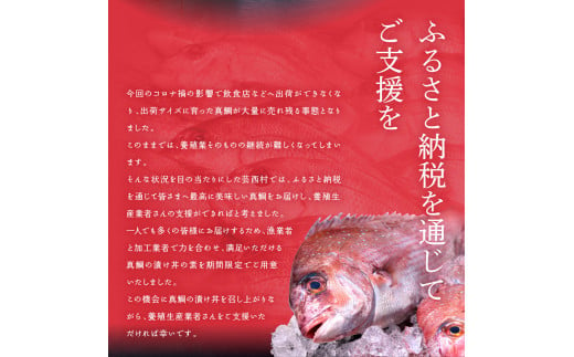 真鯛・ブリ・カンパチ・マグロの漬け丼セット4種×2P《迷子の真鯛を食べて応援 養殖生産業者応援プロジェクト》 ＃寄付額大幅見直し