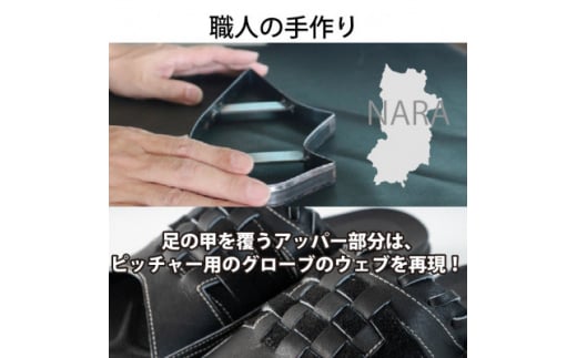 野球グローブの端材を利用したサンダル  Glove グローブサンダル(ブラック)Lサイズ【1352067】