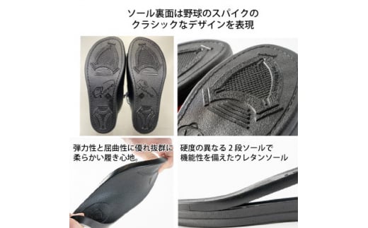 野球グローブの端材を利用したサンダル  Glove グローブサンダル(ブラック)Lサイズ【1352067】