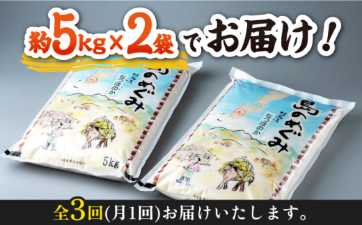 【全3回定期便】対馬産「 なつほのか 」10kg 5kg×2【対馬農業協同組合】《対馬市》 白米 米 お米 ご飯 ごはん 10kg 10キロ 産地直送 ランキング 送料無料 贈答用 定期便 [WBM006]