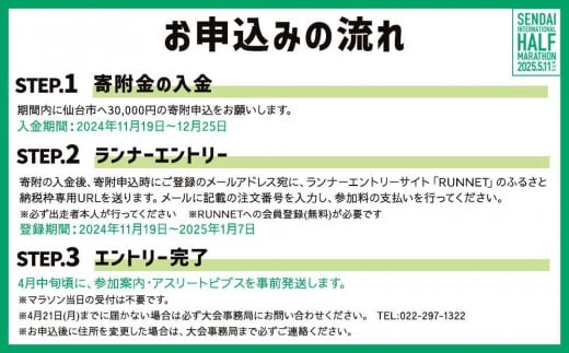 仙台国際ハーフマラソン2025 出走権【令和7年5月11日（日）開催】