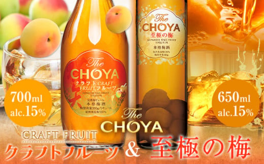 THE CHOYA CRAFT FRUIT 700ml 至極の梅 650ml 計2本 セット 飲み比べ 羽曳野商工振興株式会社《60日以内に出荷予定(土日祝除く)》大阪府 羽曳野市 送料無料 梅酒 梅 酒 CHOYA チョーヤ チョーヤ梅酒 お酒 クラフトフルーツ クラフト 至極の梅