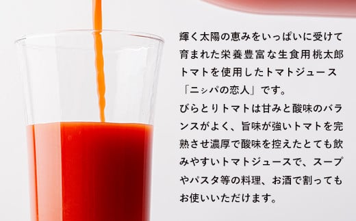 完熟生食用トマトの旨味たっぷり！“贅沢濃厚”「ニシパの恋人」トマトジュース無塩　1ℓ×6本【 ふるさと納税 人気 おすすめ ランキング トマトジュース トマト とまと 健康 美容 飲みやすい 北海道 平取町 送料無料 】BRTH029