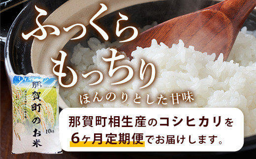 【定期便6回】那賀町のお米 コシヒカリ10kg［徳島 那賀 国産 お米 こめ おこめ 米 10kg 10キロ 精米 ご飯 ごはん 白米 はくまい 白ごはん 白ご飯 和食 おにぎり お弁当 こしひかり コシヒカリ 父の日 お中元 お歳暮 ギフト プレゼント 送料無料］【YS-16】