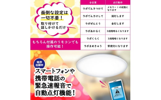 【瀧住電機工業株式会社】8畳用　音声操作リモコンシーリングライト　ＲＯＸ８０１５６