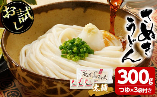 ＜お試し＞半生うどん (300g/極太・つゆ付) お試し 讃岐うどん 本場 うどん 本場 讃岐 さぬき 香川県 麺 コシ 常温 常温保存 【man163】【こんぴらや販売】