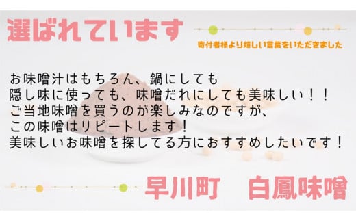 早川町の手作り田舎味噌　「白鳳味噌」2ｋｇ