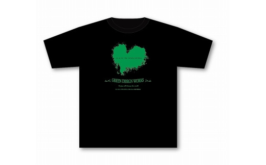 屋久島ウィルソン株ハートTシャツ (黒地／Sサイズ：男女兼用)