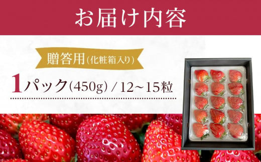 岡山市産「晴苺」12～15粒 450g×1パック 贈答用 化粧箱入り＜北海道・沖縄県・離島配送不可＞