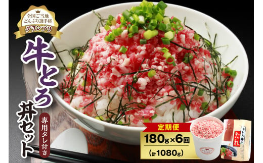 【6回定期便】人気の牛とろ丼セット 180g 専用タレ付き_S006-0046