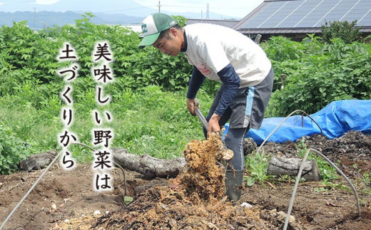 小布施の土地から採取した微生物を培養して土に入れたり、鶏糞を肥料にしたり、独自の有機肥料を作ったり、土づくりからこだわります。