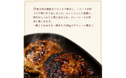 圧倒的満足度！ 手ごね ハンバーグ 合計 2kg （200g×10個）【 訳あり 訳アリ 冷凍 小分け 個包装 はんばーぐ 牛肉 豚肉 肉 お肉 合い挽き 牛ハンバーグ 洋食 簡単調理 人気 国産 綾部 京都 】