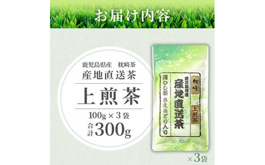 一番茶のみ使用!!＜ 上煎茶 ＞  ( 100g×3本 ) 枕崎産 大河内製茶 A3-217【1167082】