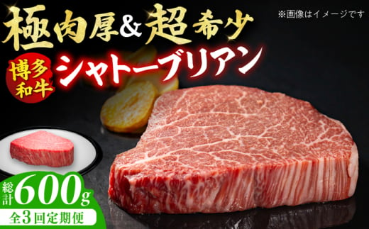 博多和牛シャトーブリアン計600g。定期便 ステーキ 牛肉