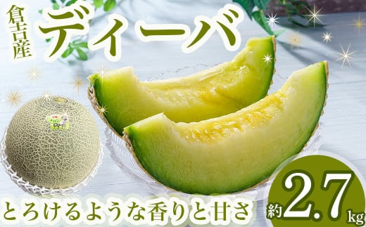 ディーバメロン【倉吉産】 約2.7kg （10月発送） 鳥取 果物