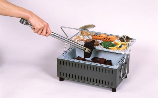 炭足し簡単 卓上シチリンセット 網付き 七輪セット キャンプ用品 アウトドア用品 BBQ [グリーンライフ] 【014P019】