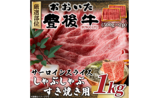 ＜厳選部位＞おおいた豊後牛サーロインしゃぶしゃぶすき焼き用 1kg(500g×2P)(日出町)【1571707】