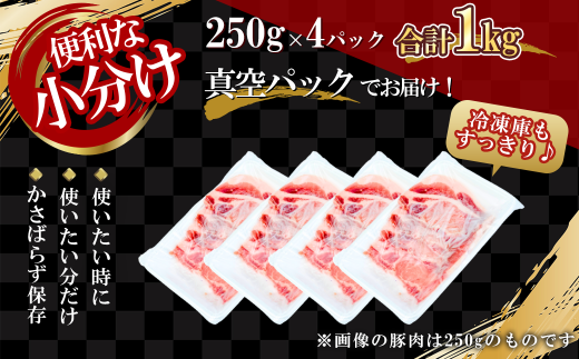 【農場直送】真空パック　北海道産　北島ワインポーク　焼肉用肩ロース 1kg 【小分け】