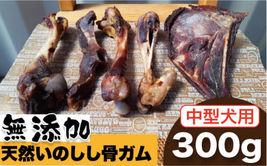 ＜中型犬用＞無添加・天然いのしし骨ガム300g（肩甲骨もしくは橈骨） 吉野ヶ里町/まちづくり会株式会社 [FBK044]