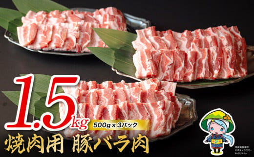 豚 バラ 焼肉用 500g×3 計1.5kg [ミヤチク 宮崎県 美郷町 31au0042] 小分け 宮崎県産 豚肉 国産 冷凍 送料無料 BBQ バーベキュー キャンプ 豚丼 炒め物 ミヤチク