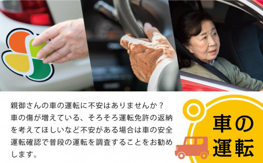 ご家族の散歩・買物・運転の見守り調査チケット（３時間分）