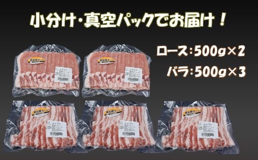 約2.5㎏（ロース：約500g×2p、バラ：約500g×3p ）