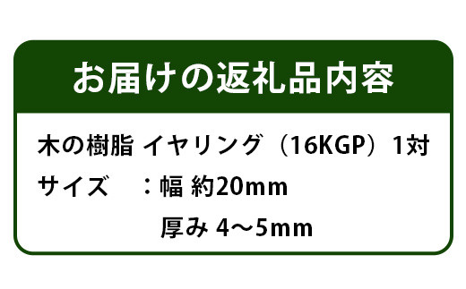 森の贈り物 木の樹脂 イヤリング TR-12-1 徳島 那賀 木 樹脂 アクセサリー ピアス ジュエリー シンプル 上品 大人 エレガント かわいい おしゃれ オフィス  女性 レディース プレゼント ギフト 手作り