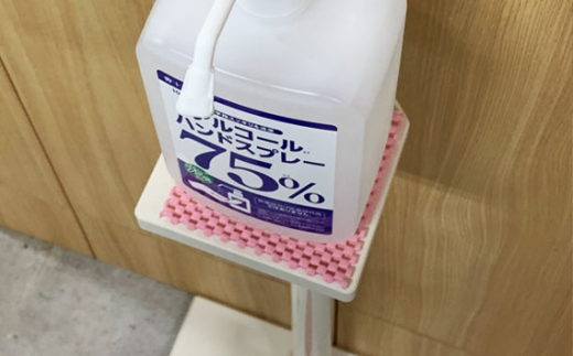 No.113 コロナ対策用【プラスチック製　足踏み式アルコール消毒スタンド 非接触タイプ】1セット