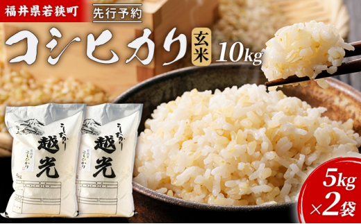 令和6年産福井県若狭町コシヒカリ（一等米）玄米　10kg（神谷農園） 5kg×2袋 [№5580-0845]