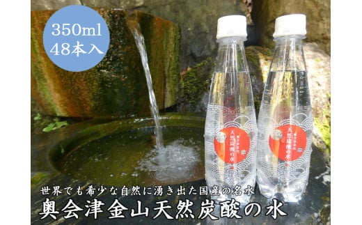 奥会津金山天然炭酸の水（350mlペットボトル）48本