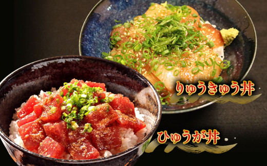 ぶり・ひゅうが丼セットぶりのりゅきゅう100g×4P・マグロ(ひゅうが丼)120g×4P 鮪丼 まぐろ 大分県産 九州産 津久見市 熨斗対応