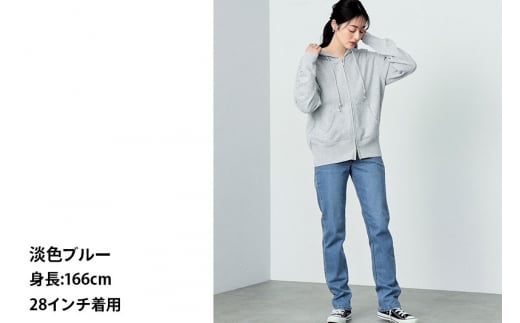 EDWIN LADIES インターナショナルベーシック 股上深め ゆったりストレートパンツ WOMENS【31インチ・淡色ブルー】ME403-156-31