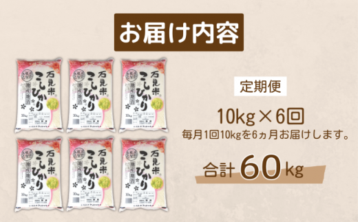 150265【令和6年産／お米定期便／6ヵ月】しまね川本 こしひかり 10kg (計60kg）