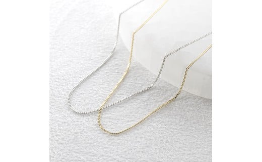 プラチナ 18金 ネックレス 2本セット チェーンのみ 45cm スライド式 アジャスター イエローゴールドゴールドK18 pt850 レクタカーブ チェーン だけ ジュエリー シンプル 普段 使い 人気250408mro200py SWAA260