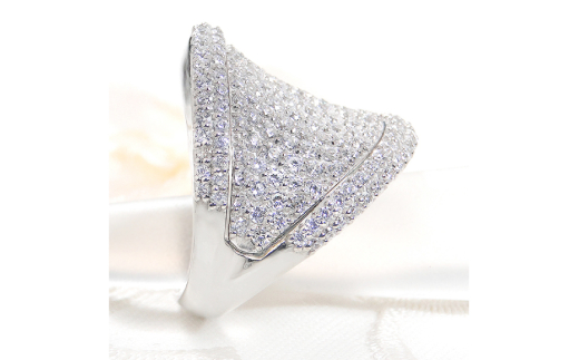 指輪 プラチナ PT900 ダイヤモンド 2.5ct 10号レディースリング  パヴェ 幅広 逆甲丸 ボリューム【f272-pt】 [株式会社オーダーメイドジュエリーメイ 山梨県 韮崎市 20743825-e] リング ダイヤ アクセサリー ジュエリー アクセ  山梨 天然石