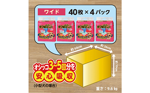 283消臭シート ダブルストップ ワイド 40枚×4袋 クリーンワン ペットシーツ 犬用 消臭 抗菌 炭シート ペットシート