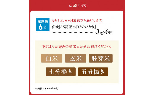 15-533_2【定期便6回】＼☆新米☆／那須自然農園　有機JAS認証米「ひのひかり」玄米3kg　