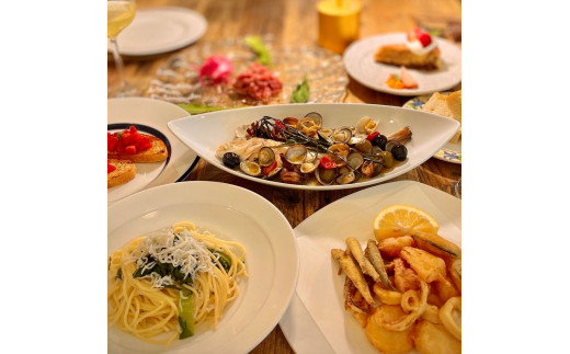 太平洋を望むイタリアンレストラン Azzurrissimo Special Dinner ペア 2名様分 お食事券 ペア券 ディナー コース料理 イタリア料理 ペアチケット 飲食店【R01043】