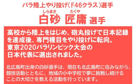 ■返礼品なし■世界で活躍するトップアスリートを応援（パラ陸上やり投げ・白砂匠庸選手）