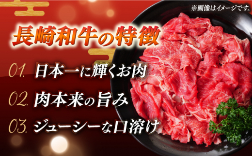 【6回定期便】【自家製ダレ付】 長崎和牛 カルビ切り落とし 毎月200g （A4またはA5ランク） 長与町/炭火焼肉あおい [EBW032]