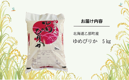 ◇令和6年産◇＜北海道乙部町産ゆめぴりか　5kg＞新米 ゆめぴりか 北海道 道産 道産米 乙部町 甘い 米 コメ お米 精米 ブランド米