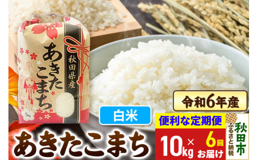 《定期便6ヶ月》 あきたこまち 10kg(5kg×2袋)  令和6年産 新米 【白米】秋田県産