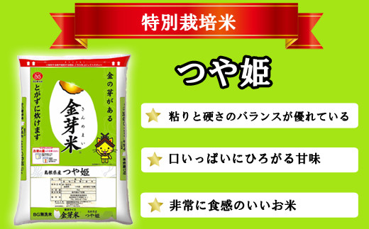 BG無洗米・金芽米つや姫 5kg×3回 定期便（隔月）計量カップ無し【新米 令和6年産 2ヶ月に1回 6ヶ月 時短 健康】