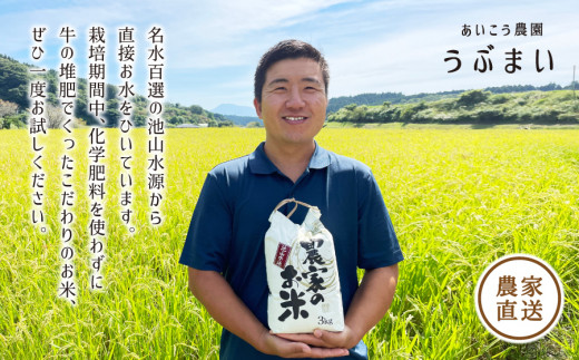 【令和６年産新米】うぶまい(コシヒカリ白米)4kg〈阿蘇の名水　池山水源米〉