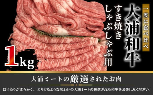 ★選べる配送月★【11月発送】大浦和牛すきやき・しゃぶセット(1kg)《 牛肉 牛 国産 すき焼き しゃぶしゃぶ セット おすすめ ロース 赤身 美味しい 食べ比べ 》【2405A00207-11】