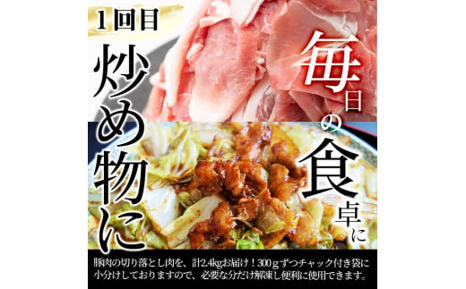 【定期便・全3回】九州産豚肉定期便＜3ヵ月連続・毎回2kg以上・合計7.5kg以上＞ 定期便 お楽しみ 頒布会 国産 肉 豚肉 豚バラ 冷凍 小分け すき焼き しゃぶしゃぶ 豚しゃぶ ランキング 人気 t0044-004