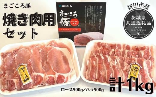 まごころ豚 焼き肉セット 1kg ロース&バラ 茨城県共通返礼品 鉾田市産 米 お米 白米 こめ 精米 取り寄せ 特産 ごはん ご飯 コメ お取り寄せ ギフト 贈り物 お弁当 弁当 おにぎり ふっくら ツヤツヤ 甘い 農家直送 産地直送 国産 茨城県産