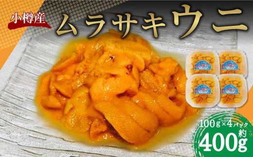 小樽産 ムラサキウニ  塩水生ウニ 100g×4パック 合計約400g