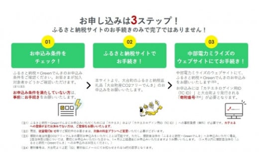 大台町産CO2フリーでんき 70,000円コース（注：お申込み前に申込条件を必ずご確認ください） ／中部電力ミライズ 電気 電力 三重県 大台町